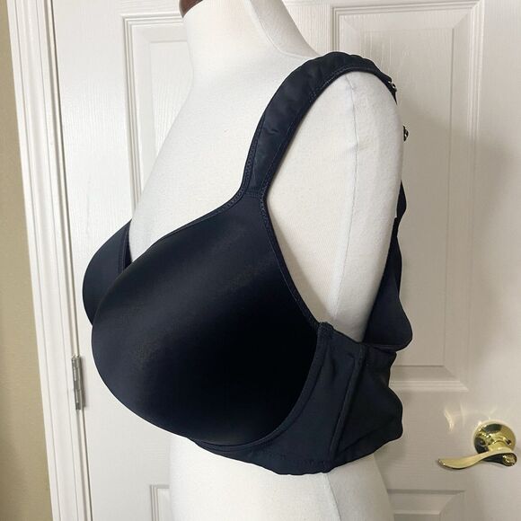 Ashley Stewart Butterfly Underwire Padded Bra Double Closure Size 42DDD Black - Picture 5 of 15